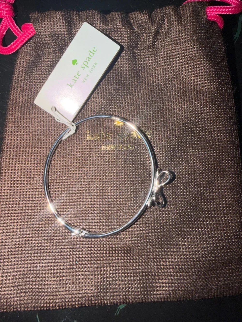 kate spade Silver Bow Bangle Bracelet - Picture 1 of 3